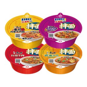 康师傅 132g BIG干拌面 红烧+香辣+酸菜+番茄 12碗/箱 混合装 单位 箱