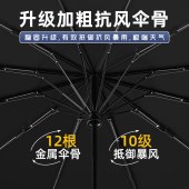 天堂伞雨伞 全自动一键全收加大号 三折黑胶折叠 125CM 12骨 颜色下单备注 （单位：把）